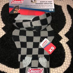 Coleman hooded dog sweater. NWT. Size XS.